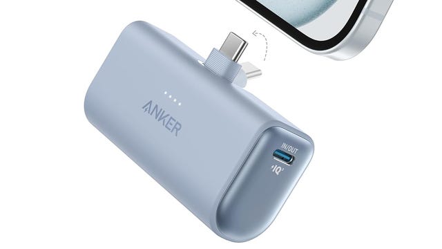 The Anker Nano Power Bank has an integrated foldable USB-C plug