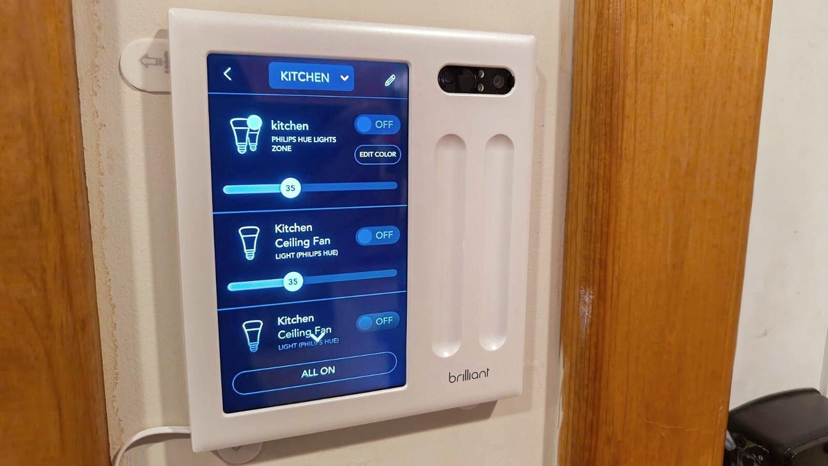 Showing individual light adjustment on the Brilliant Smart Home Control Panel (Plug-In) screen