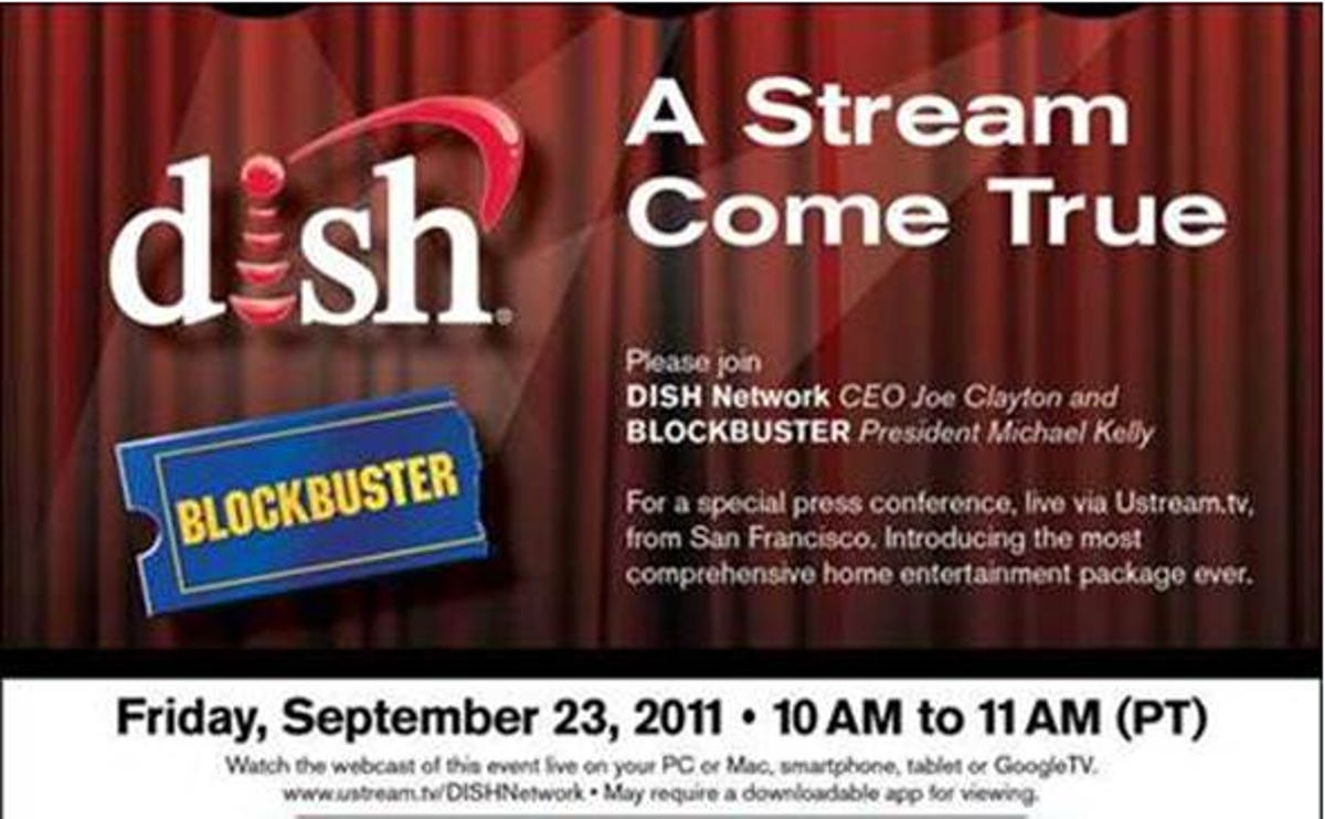 Dish Blockbuster September 23 invitation