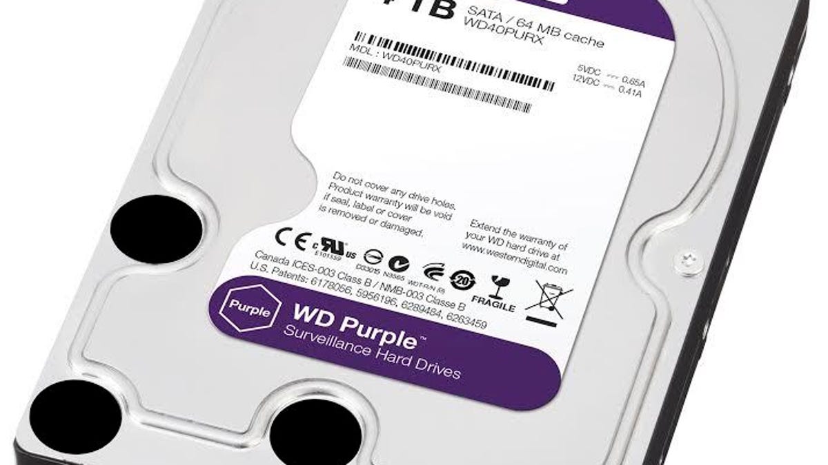 The new surveillance-oriented WD Purple hard drive.
