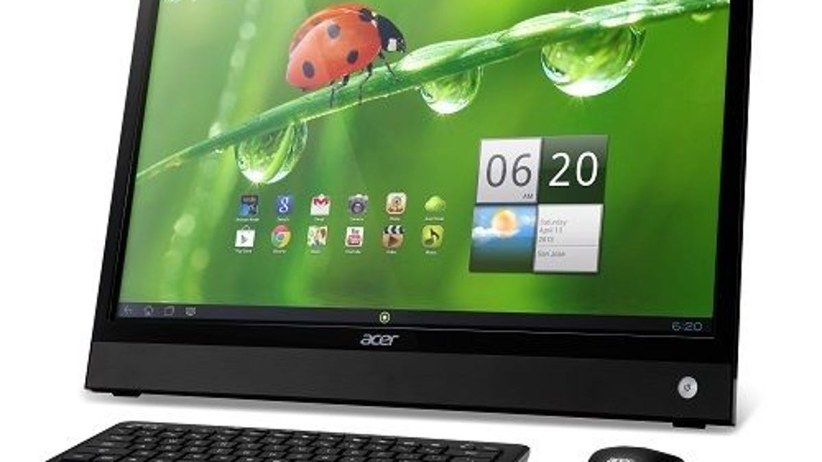 The Acer DA220HQL all-in-one combines a 21.5-inch HD touch screen with a Very Special Operating System: Android 4.0.