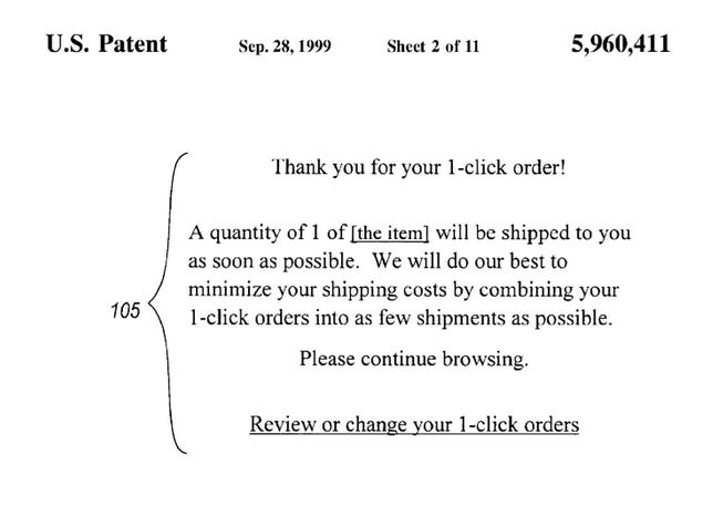 Amazon's 1-Click patent.