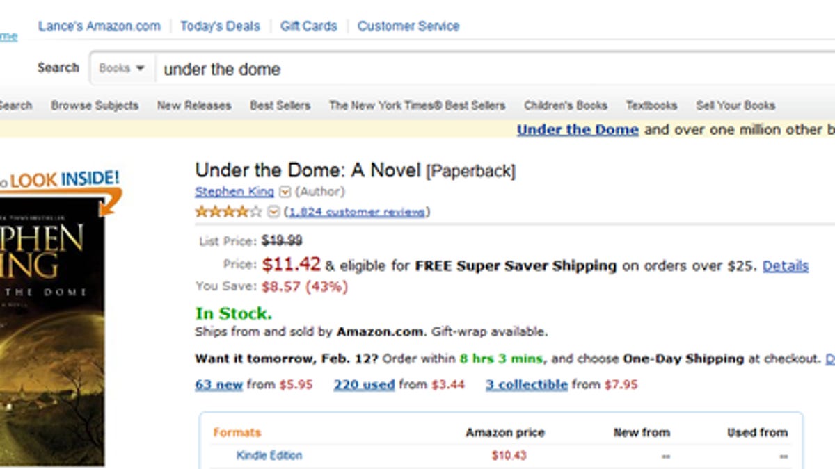 Amazon will stream CBS's adaptation of Stephen King's "Under the Dome."
