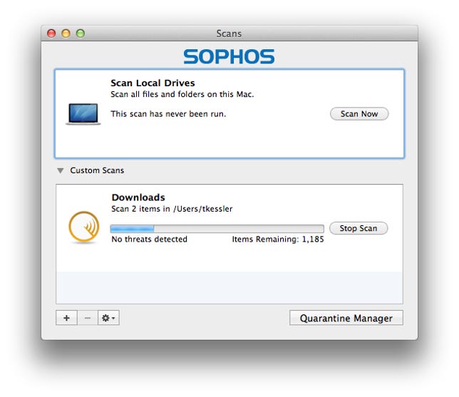 Sophos Antivirus running in OS X