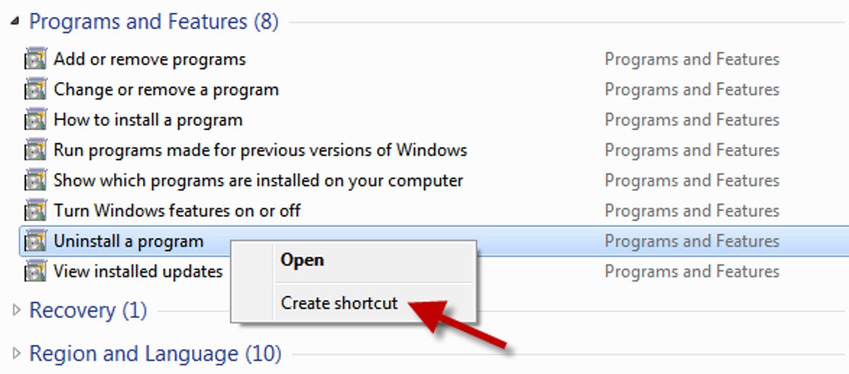 Windows 7 GodMode shortcut