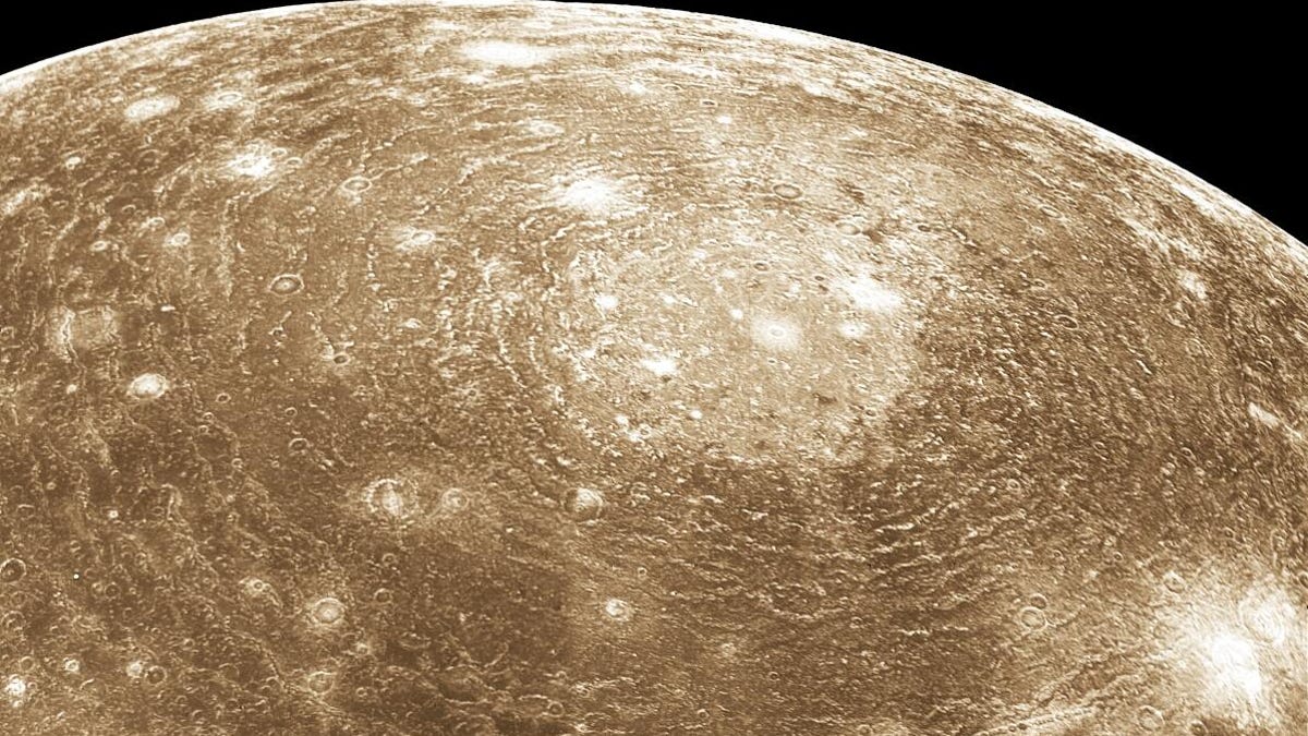 The surface of Jupiter's moon Callisto