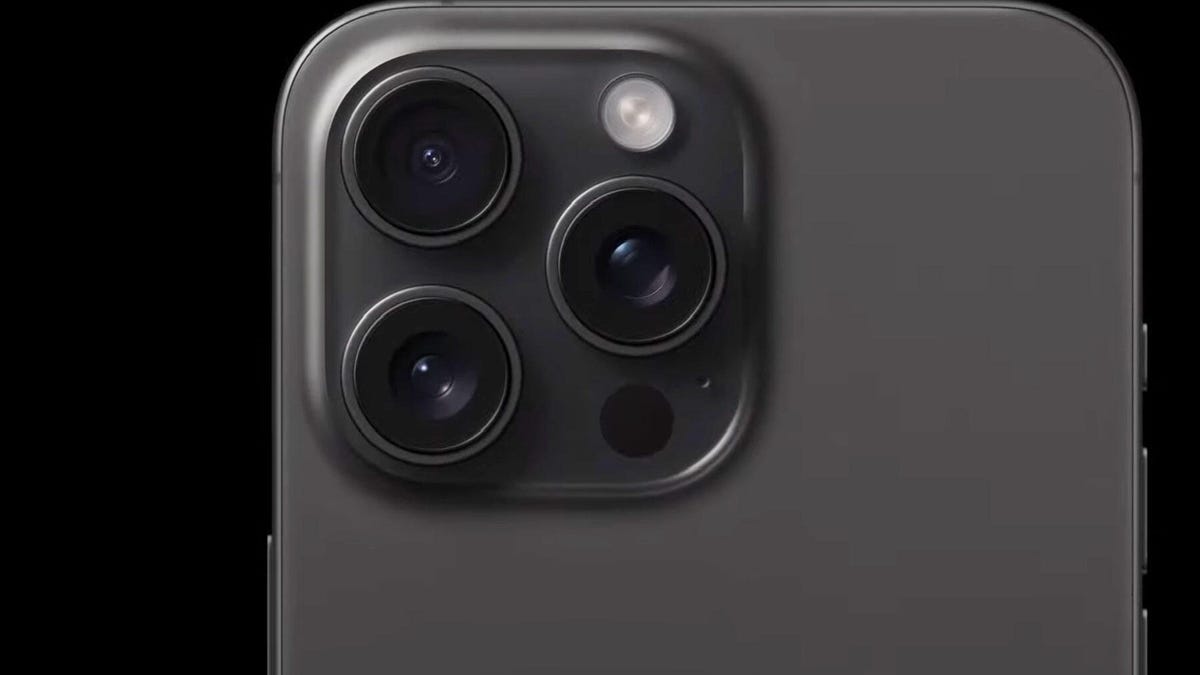 The iPhone 15 Pro's three rear-facing cameras