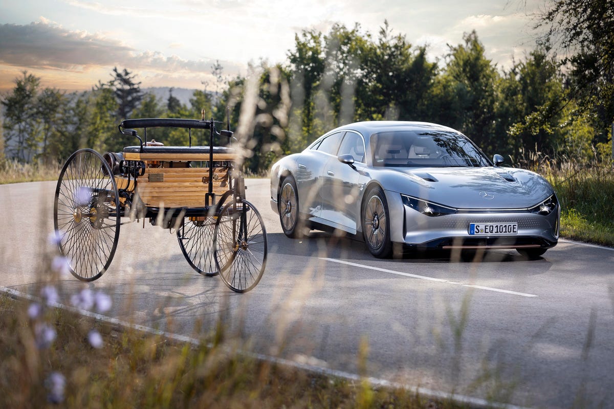Mercedes-Benz Vision EQXX on a country road