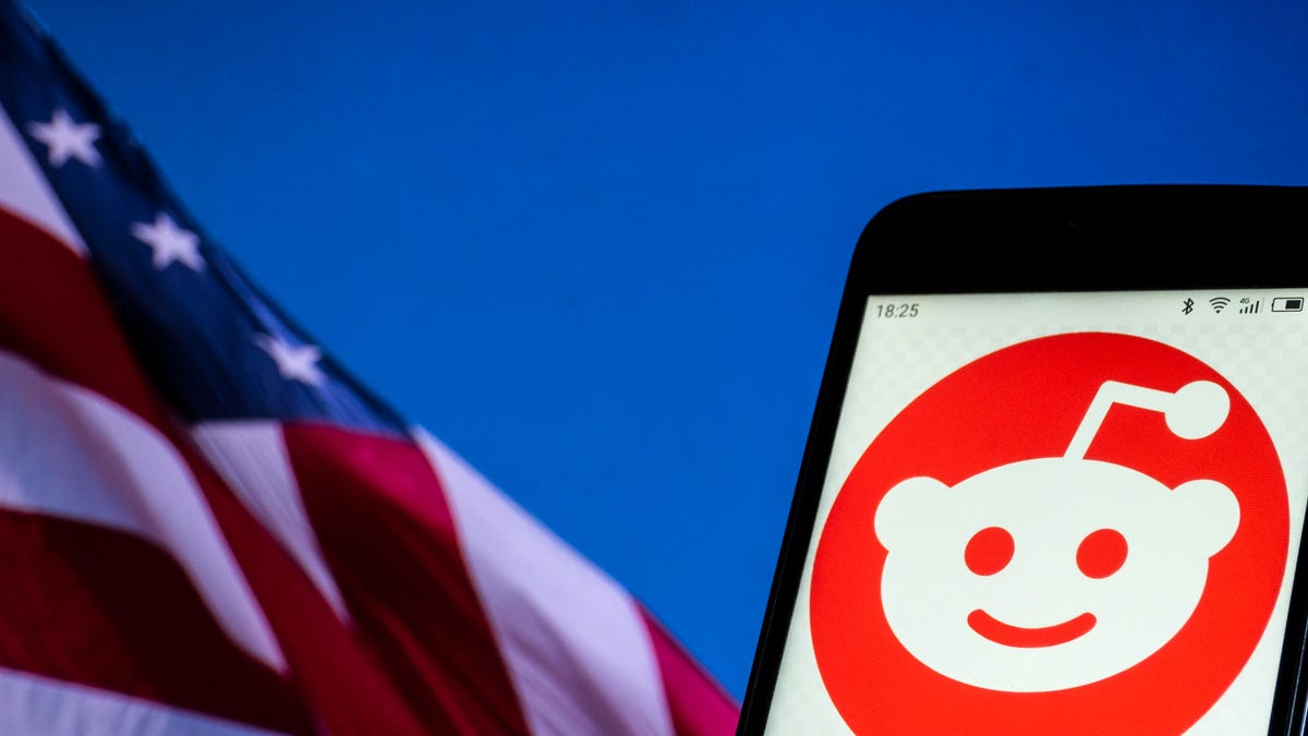 Reddit logo American flag