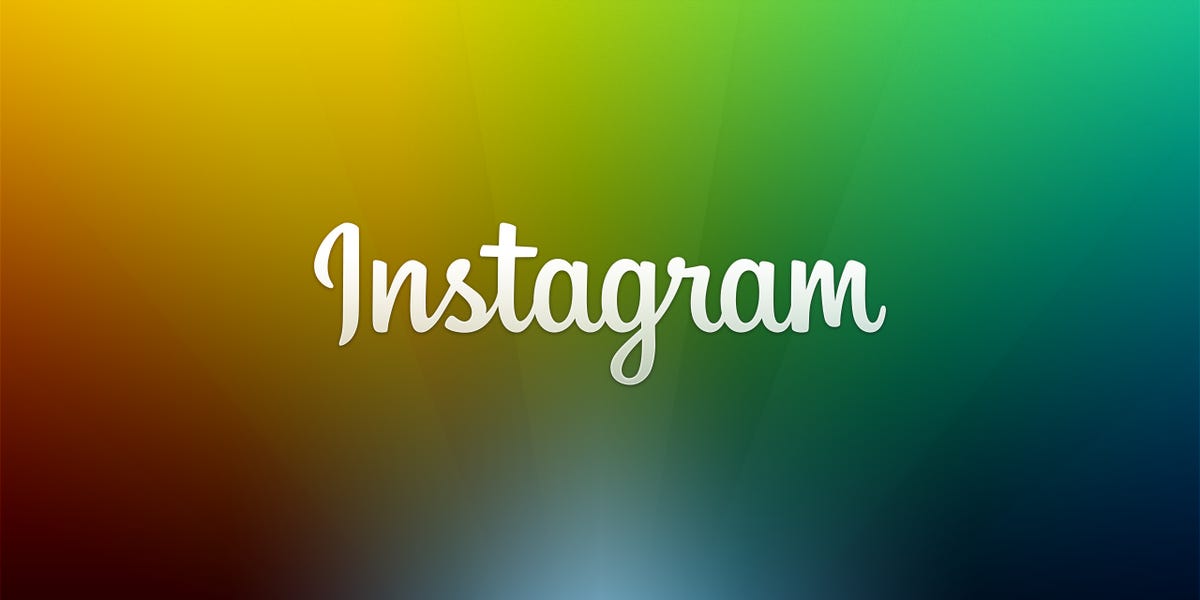 instagram logo rainbow banner