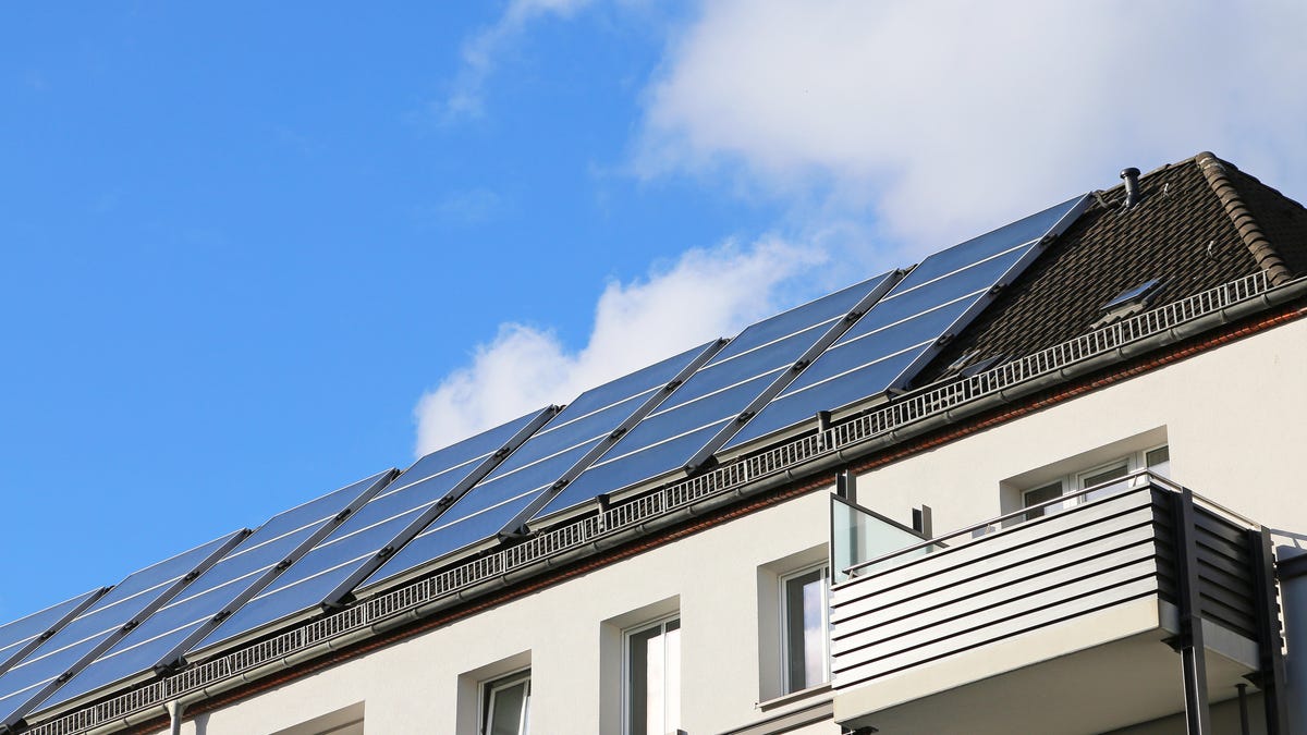Rooftop solar on a rented out apartment building.
