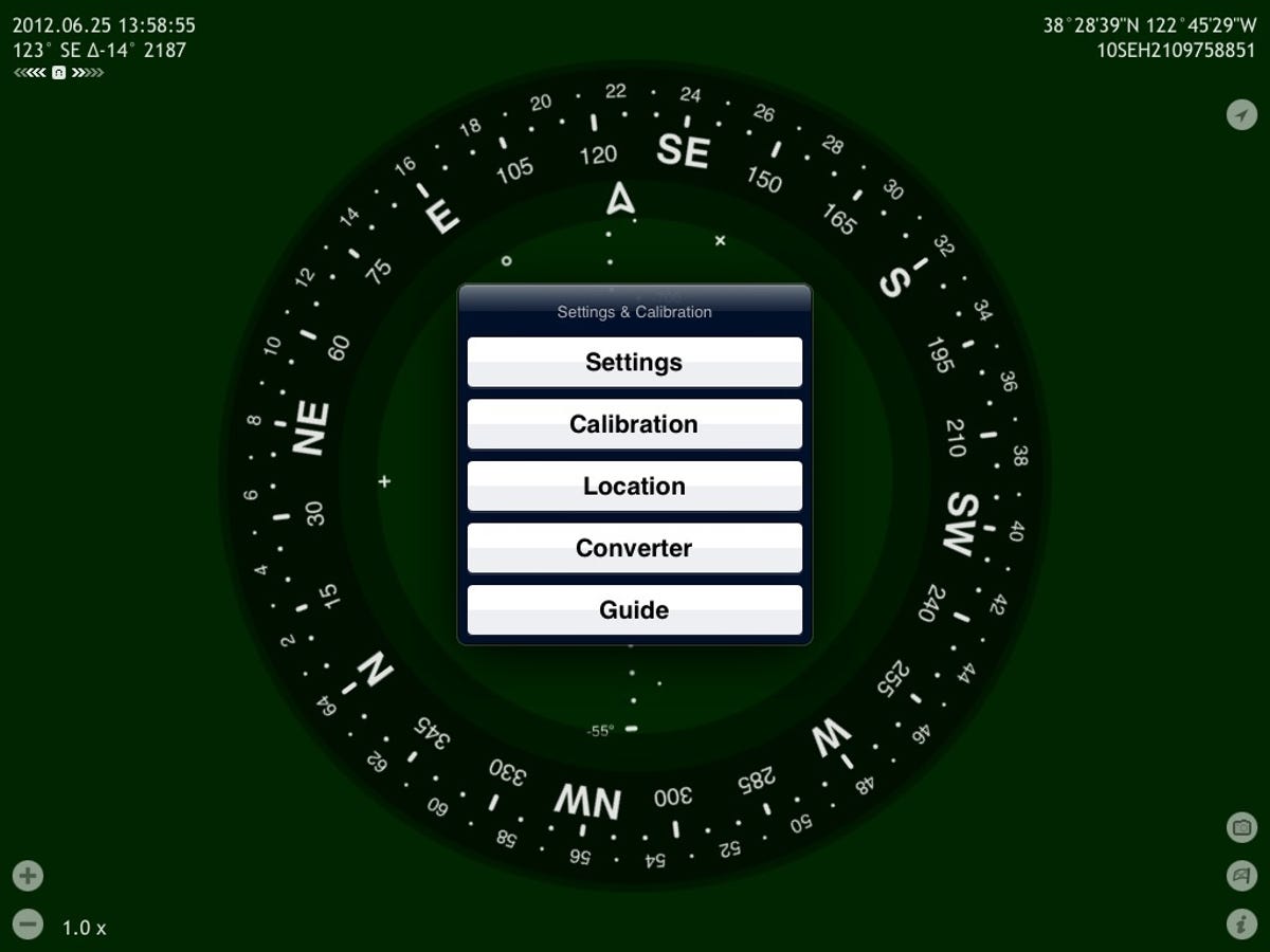 Commander Compass Lite Settings & Calibration menu