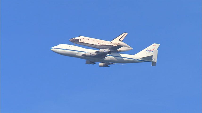 Space Shuttle Endeavour crisscrosses California skies in final flight