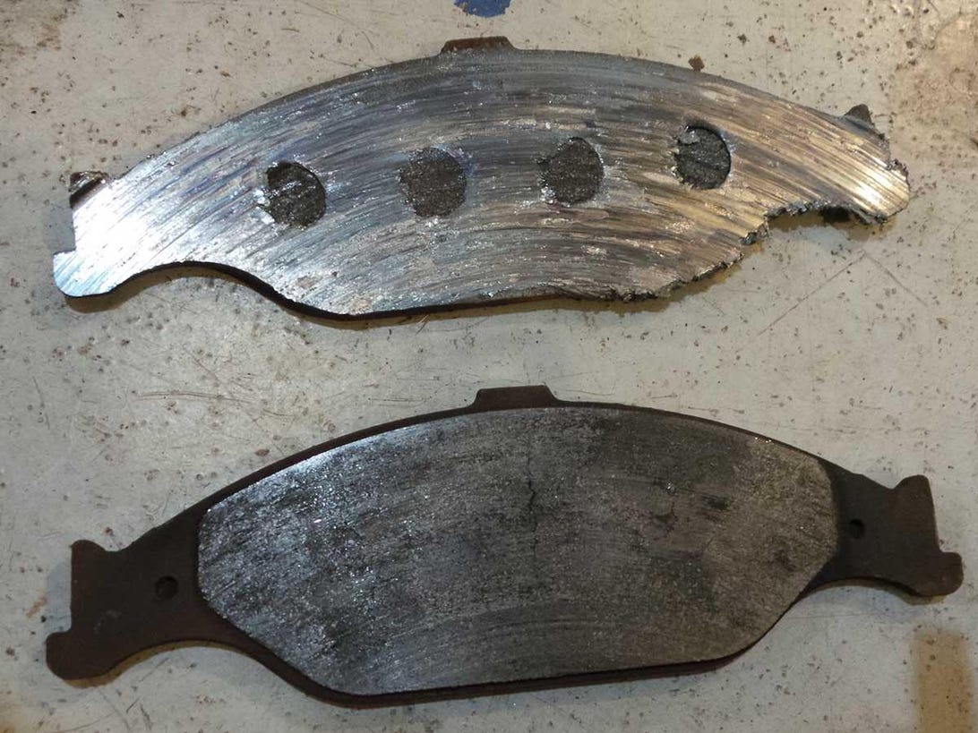 Metal on metal brake pad wear