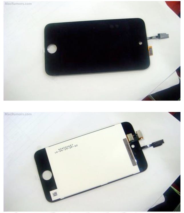 An iPhone parts supplier sent these images, purportedly of the new iPod Touch, to MacRumors.