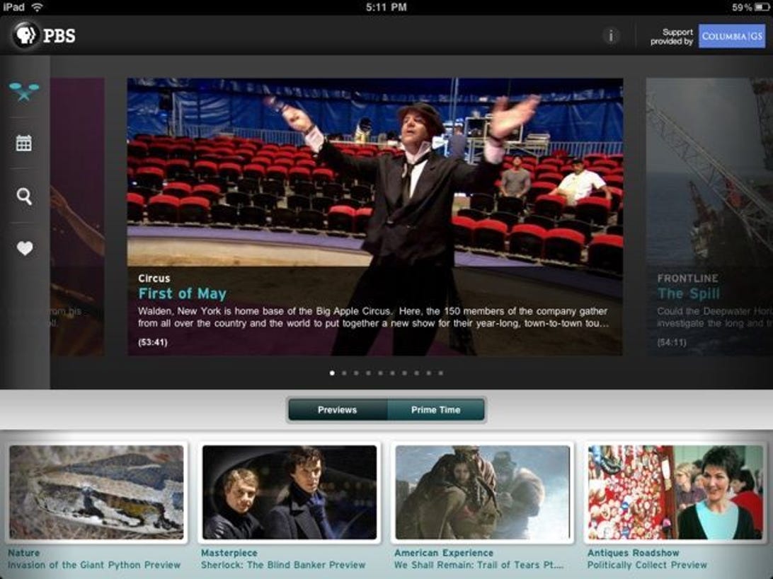 Watch your fill of enriching PBS shows with the awesome (and free) PBS app for iPad.