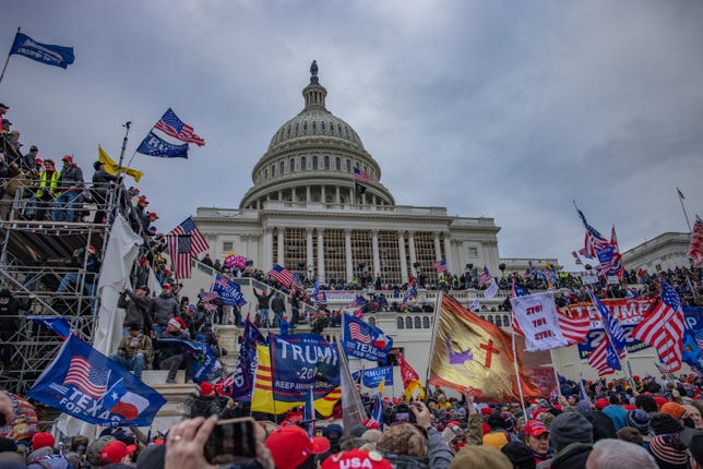 Supporters of President Trump storm the US Capitol.