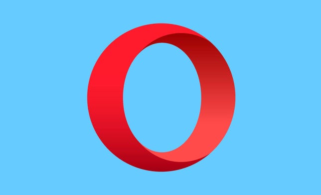 Opera browser logo on blue