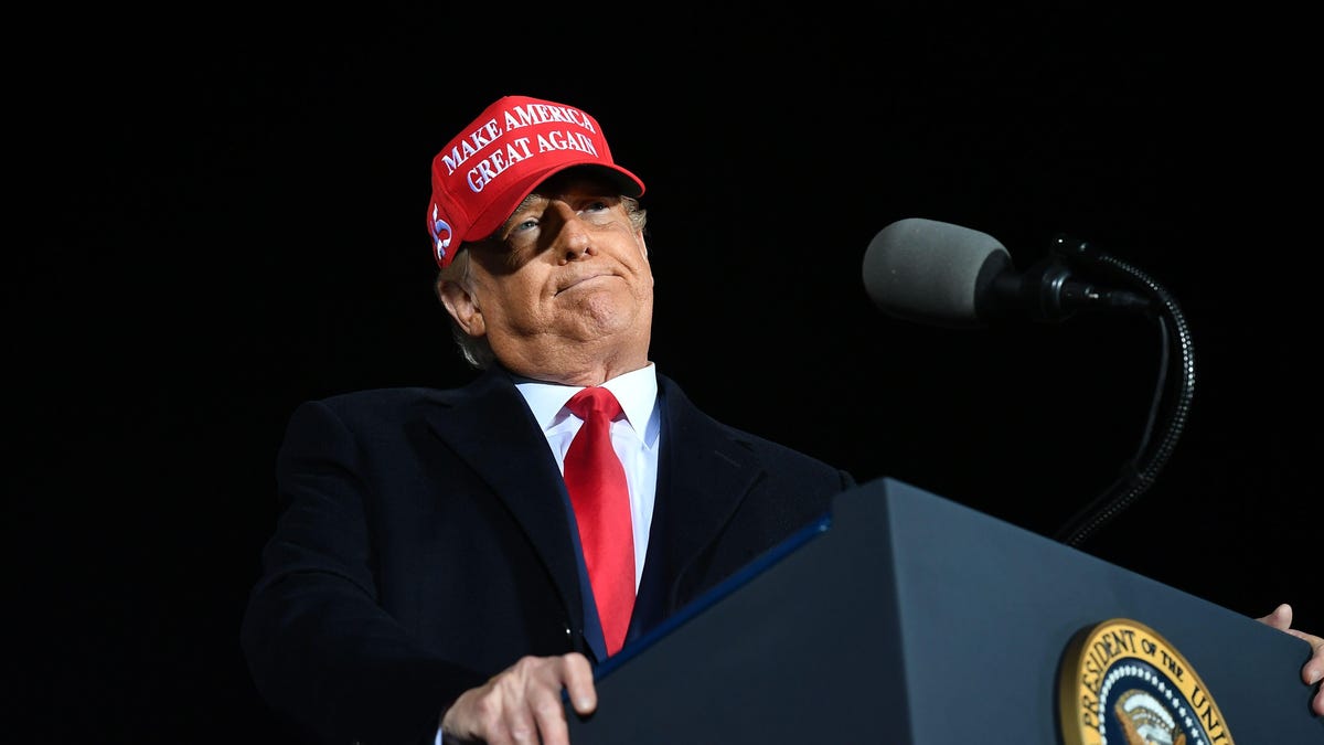 President Trump wearing a MAGA hat