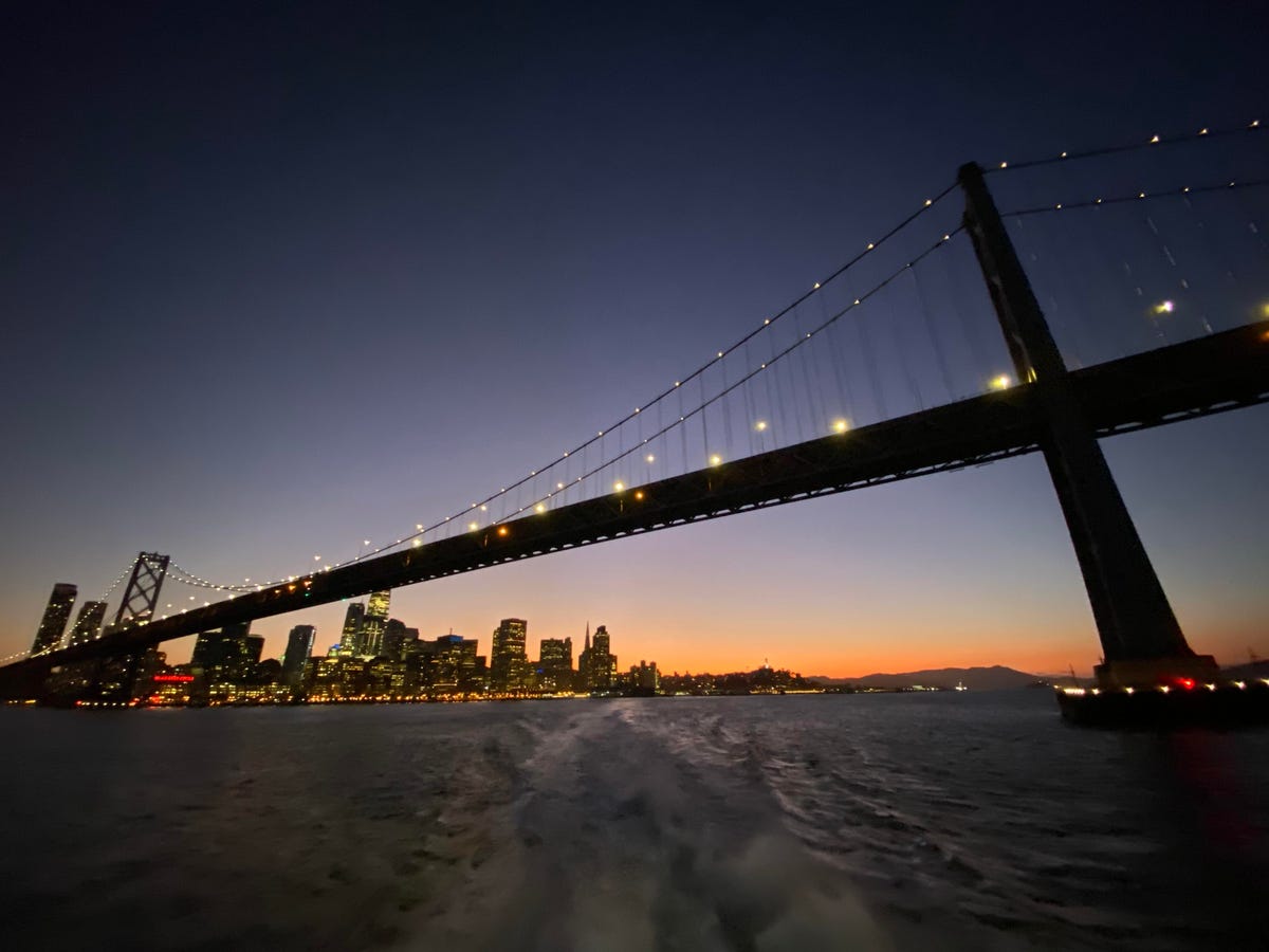 San Francisco city skyline as the light fades at dusk