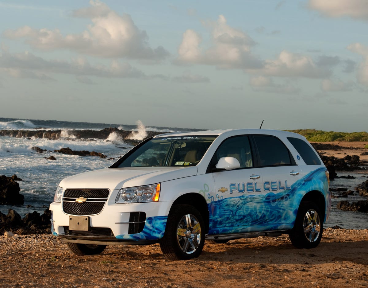 The General Motors Fuel Cell vehicle on the coast of Oahu, near Honolulu, Hawaii.