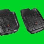 Rugged Ridge All-Terrain Floor Liners on a green background