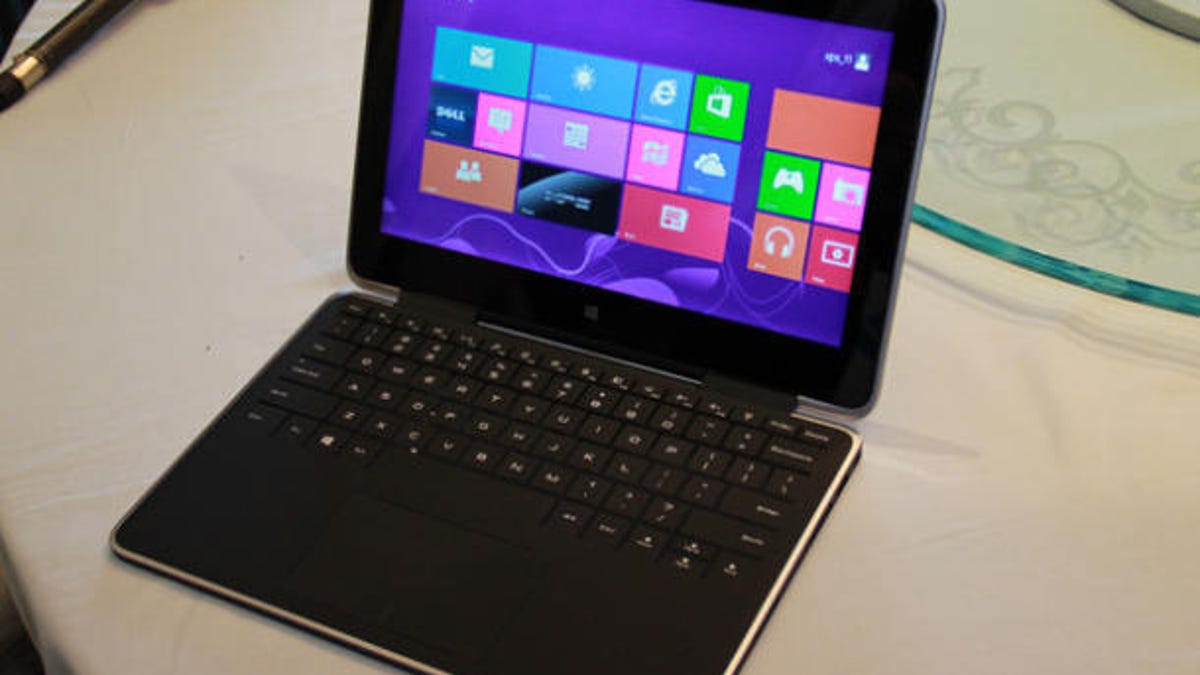 The Dell XPS 11 in notebook mode.