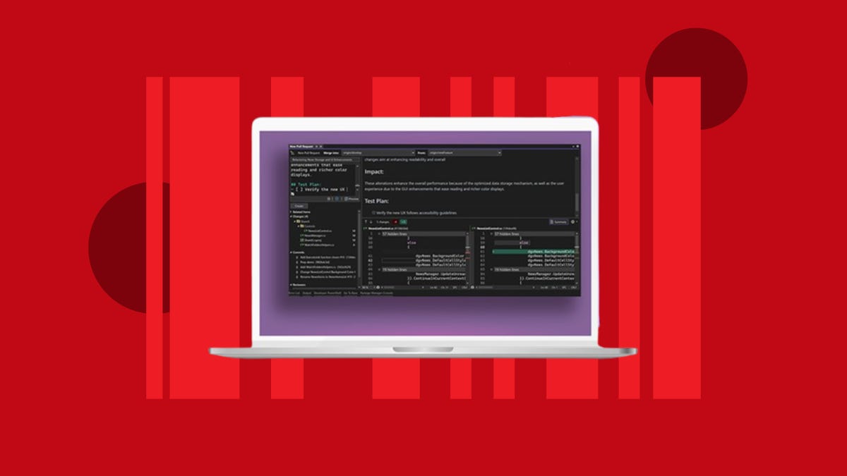 Microsoft Visual Studio Professional 2022 for Windows is displayed on a laptop screen against a red background.