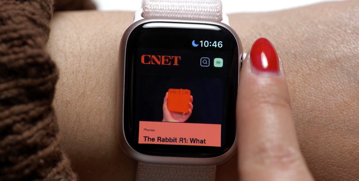 The Apple Watch with the Parrity app onscreen