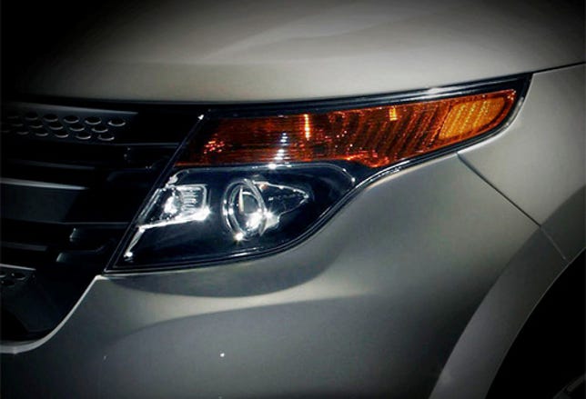 Ford is only sharing this headlamp photo of the 2011 Ford Explorer before the July 26 unveiling on Facebook.
