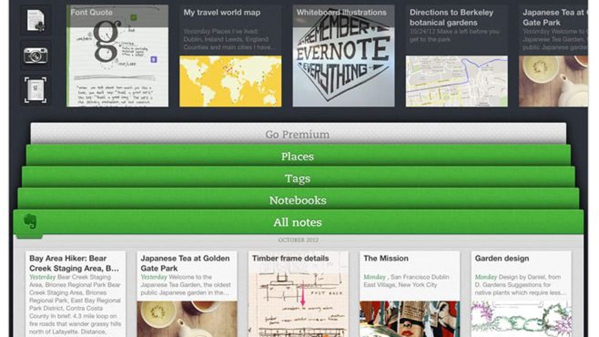The new Evernote for iPad features a revamped Home screen and much easier navigation.