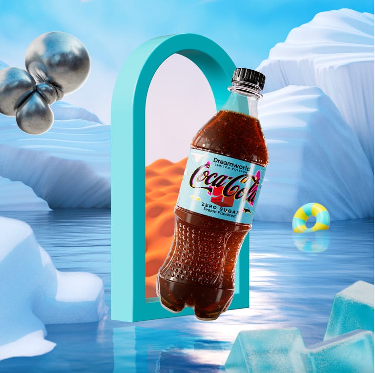Floating bottle of Coca-Cola Dreamworld