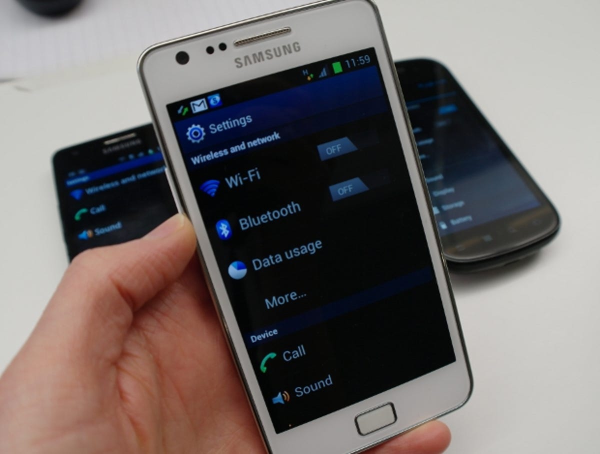 Samsung Galaxy S2 settings menu