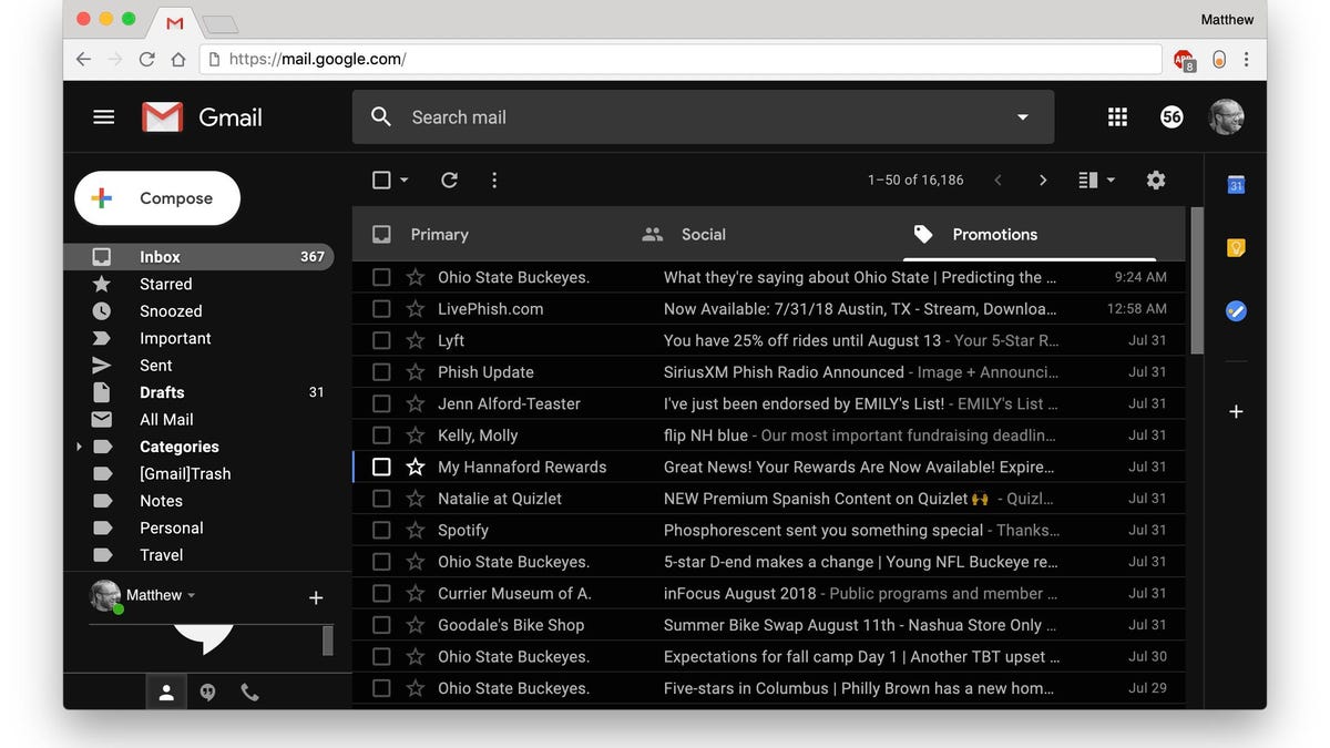 How to turn on dark mode for Gmail (or all of Chrome) - CNET