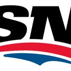 O logotipo da Sports Net em um fundo branco