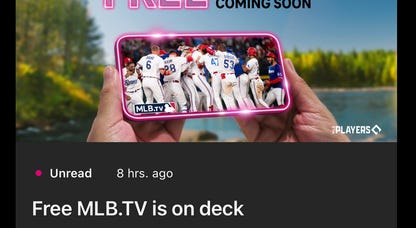 T-Mobile is offering free MLB.TV for the 2024 season in the T Life app