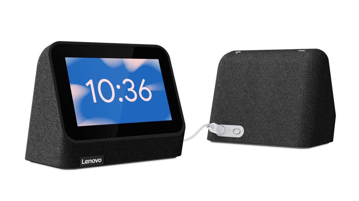 Lenovo Smart Clock 2 front and rear view
