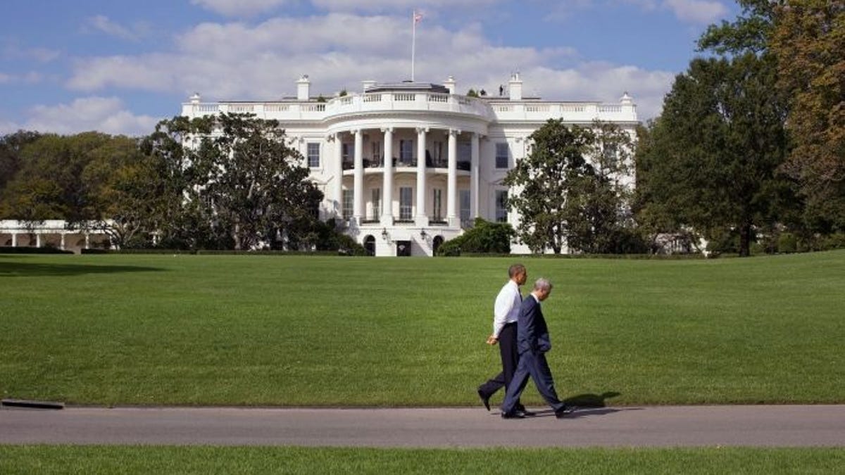 White House with Barack Obama and Rahm Emanuel
