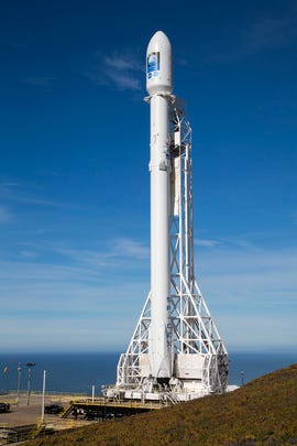 An intact Falcon 9.