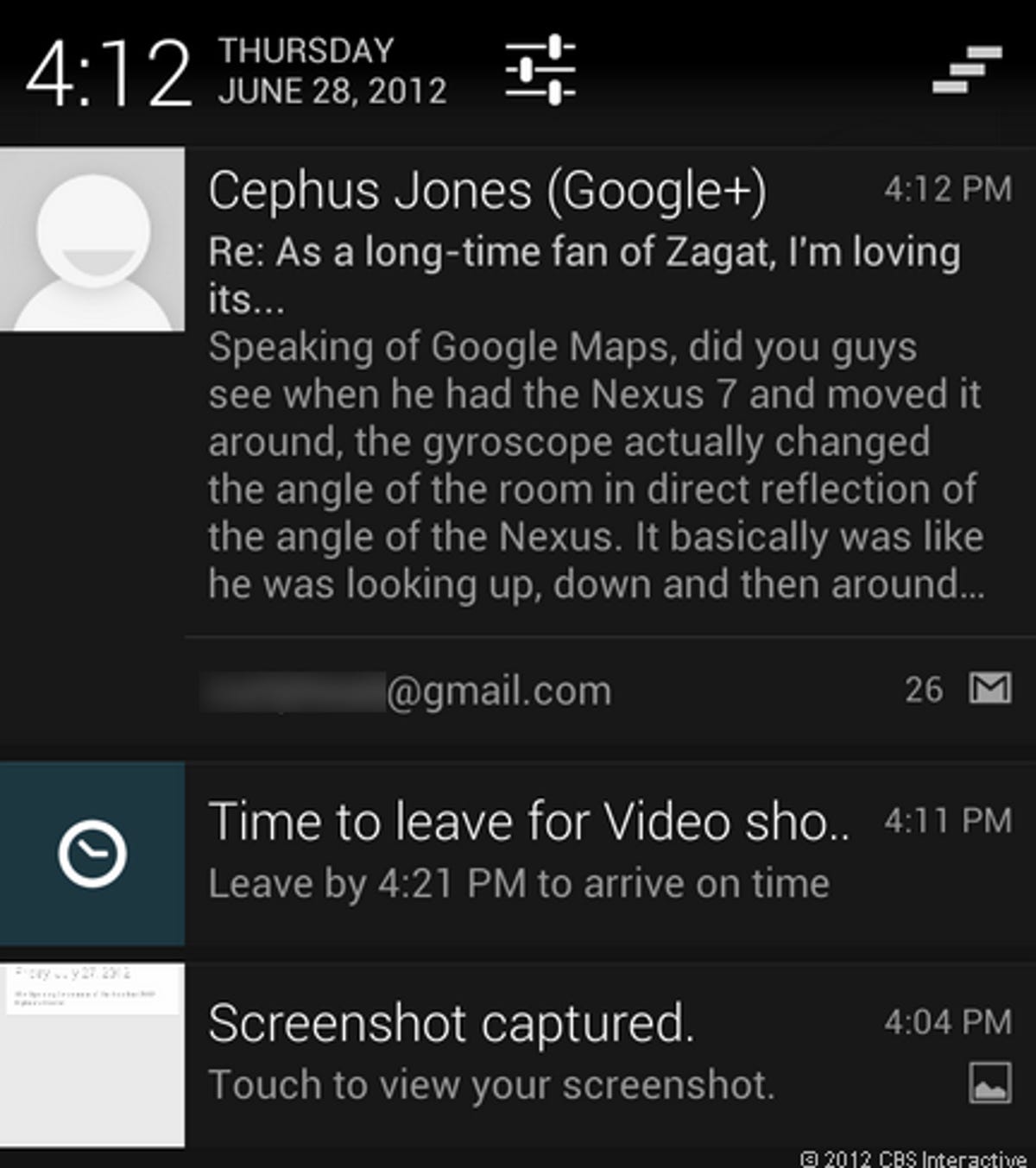 Android 4.1 notifications shade
