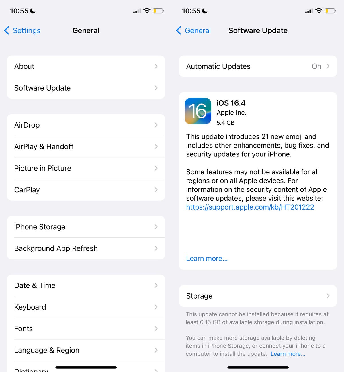 iOS 16.4 download page