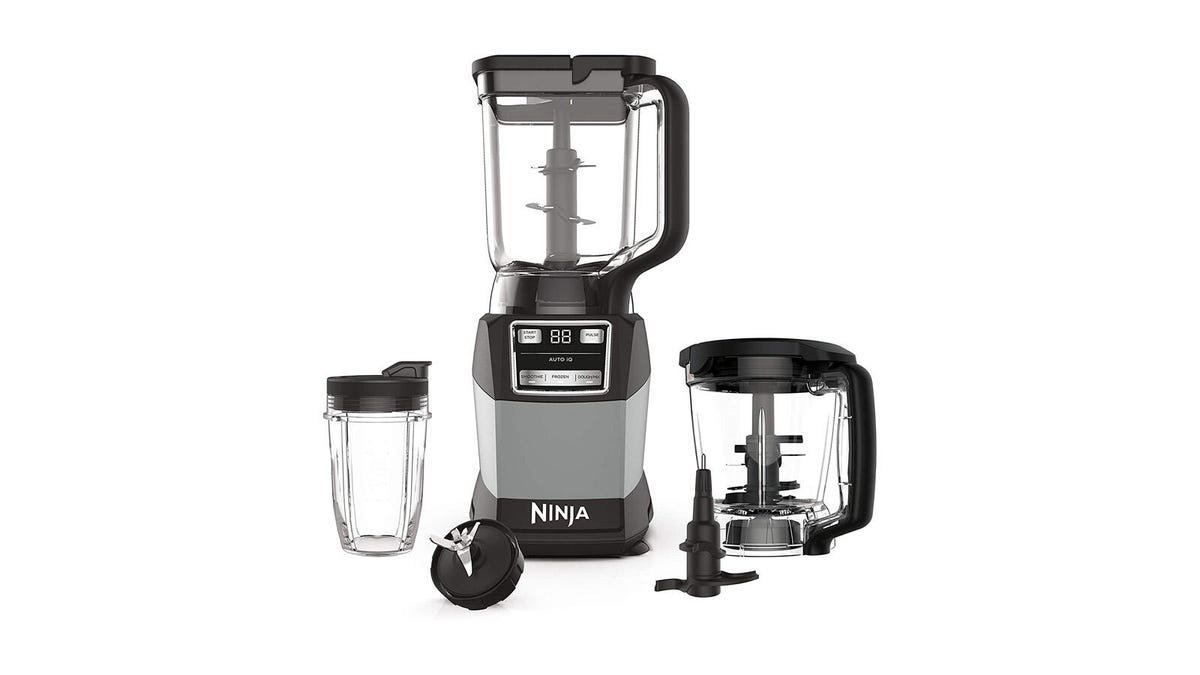 The Ninja Compact Kitchen System with food processor, blender and more is displayed against a white background.