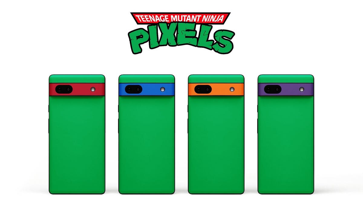Dbrand's Pixel 6A line of Ninja Turtle skins