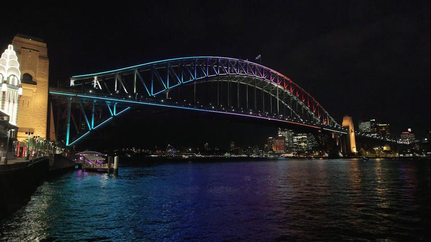 Painting the Sydney Harbour Bridge with colour and light