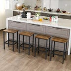Set of four counter stools at a counter top