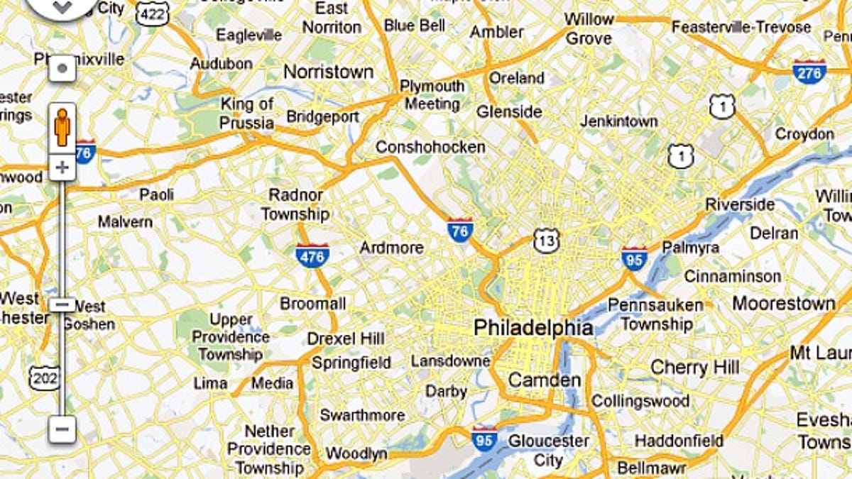 Google Map of Philadelphia area