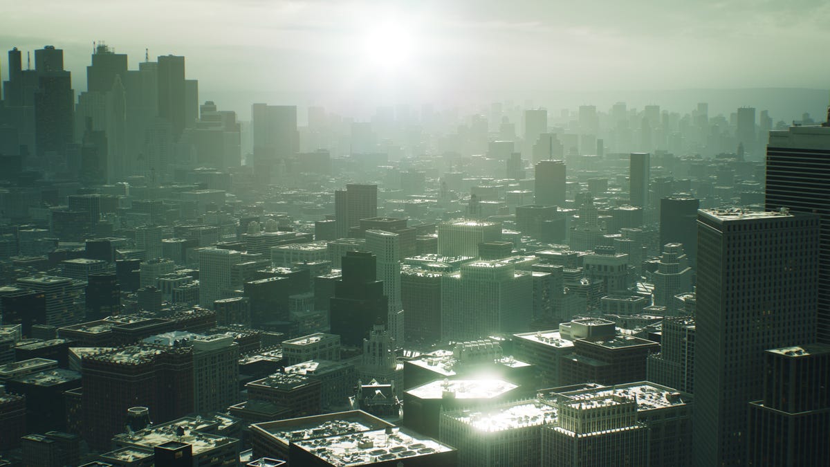 A city rendered in Unreal Engine 5