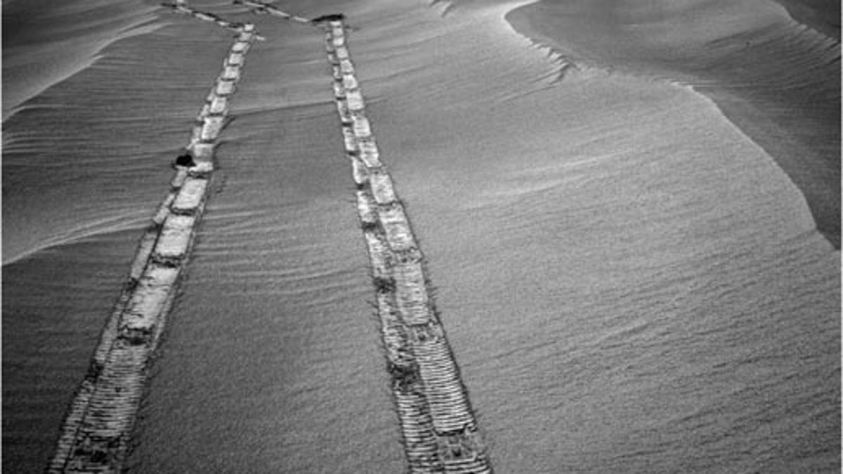 Mars rover tracks
