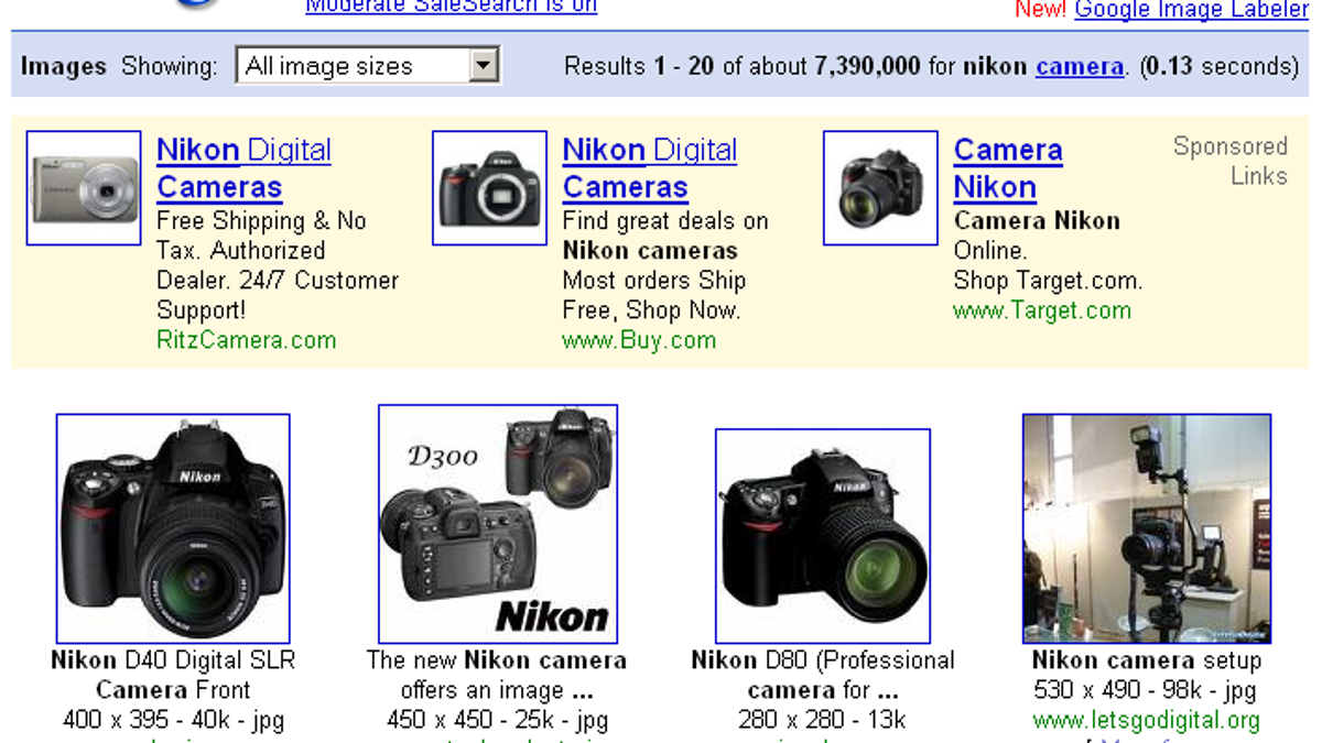 Google has begun showing ads next to image search results.