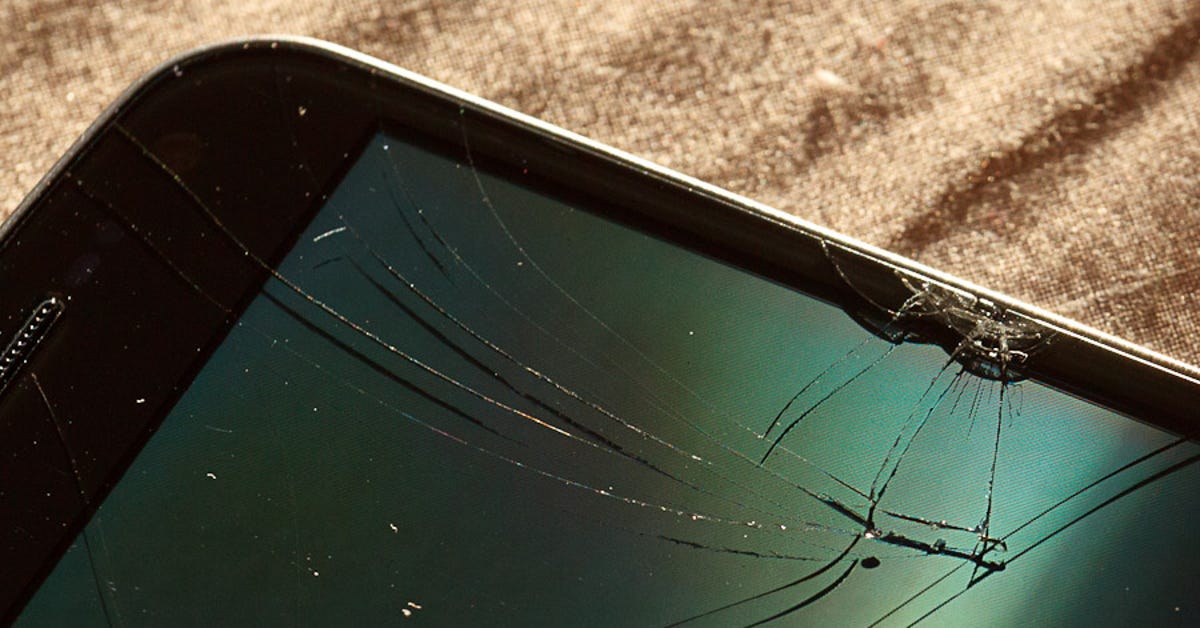 Another look at the cracks of a broken Galaxy Nexus screen.